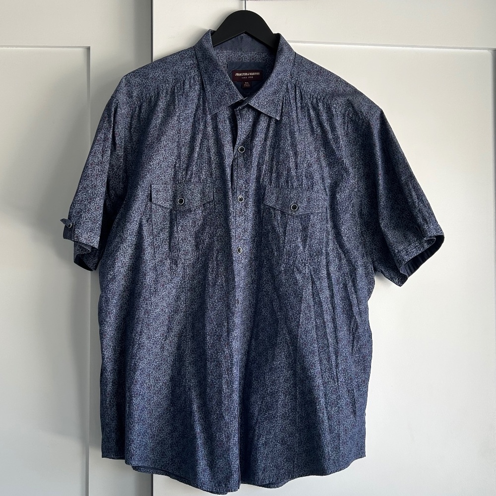 Johnston & Murphy Floral Print SS Shirt Men's XXL